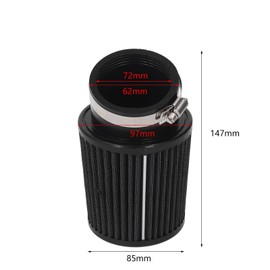 62mm High Performance Air Filter for CT200U BT200X Mini Bike Go Kart (Black)