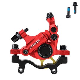 BUCKLOS Zoom HB-100 MTB Line Pulling Hydraulic Disc Brake Calipers Front + Rear, Aluminum Alloy Mountain Bike Hydraulic Disc Brakes with is/PM Universal Caliper Adapter for XC Trail, Fat Bike…
