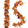 2 Pack Fall Maple Leaves Garland, Fall Hanging Garland Orange