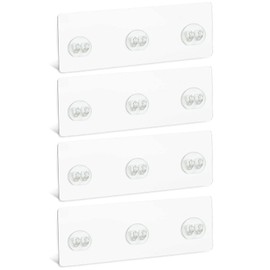 Qiic 4 PCS Shower Caddy Adhesive Replacement Hook, No Drilling Transparent Heavy Stick Hook for Shower Caddy, Bathroom Storage Shelves and Kitchen Racks, Size: 10.2 * 2.7in