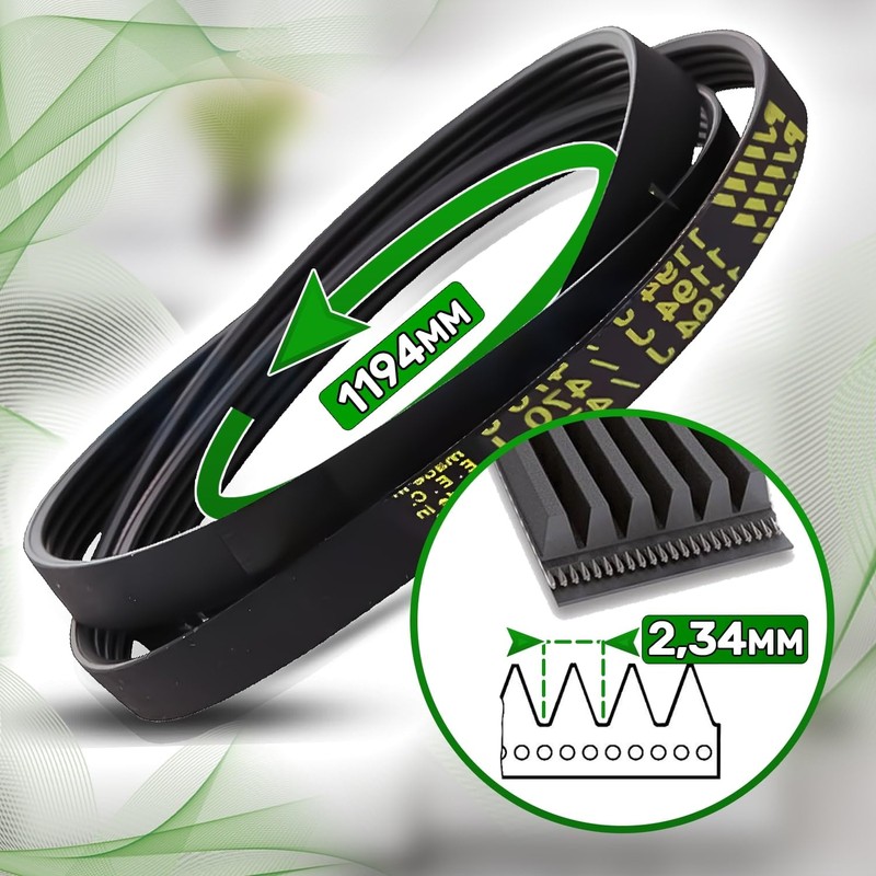 V-belt washing machine Poly-V 1194 J5 V-ribbed belt for drive