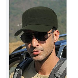 Initlove Cadet Army Cap Unisex Military Flat Top Hat Baseball Cap for Men Women 5 Pcs Black Grey Navy Green Coffee