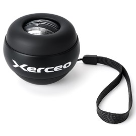 Xerceo All-Metal Auto-Start Power Gyro Ball, with LED Light, for Wrist & Forearm Training (Black Hole)