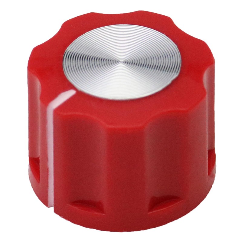 6.4mm Round Hole Small Fluted Silver Cap Retro Style Amplifier/Instrument