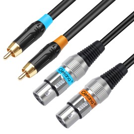 Getaria Dual RCA to XLR Cable, 2 RCA to 2 XLR Male HiFi Stereo Audio Connection Microphone Cable Wire Cord Path Cable (FEMALE, 2M)