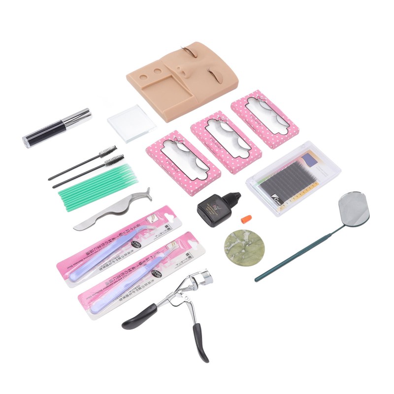 3 in 1 Eyelash Extension Kit Mannequin Head False Lashes