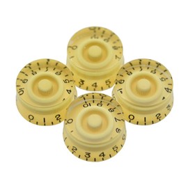KAISH Pack of 4 American Spec LP Guitar Speed Dial Knobs 24 Fine Spline Control Knobs for Les Paul with CTS Split Shaft Pots Cream