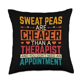 Sweet Pea Flower Lover Seeds Plants Live Sweet Pea Owner Throw Pillow