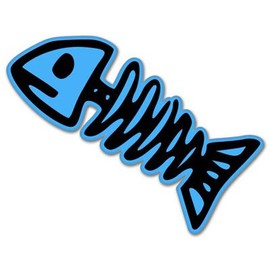 Fish Skeleton Fish Bones Styling Vynil Car Sticker Decal - Select Size