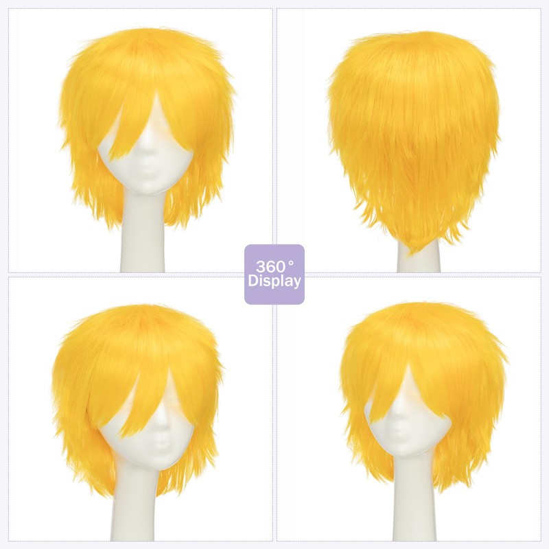 S-noilite Women Mens Short Fluffy Straight Hair Wigs Anime Cosplay
