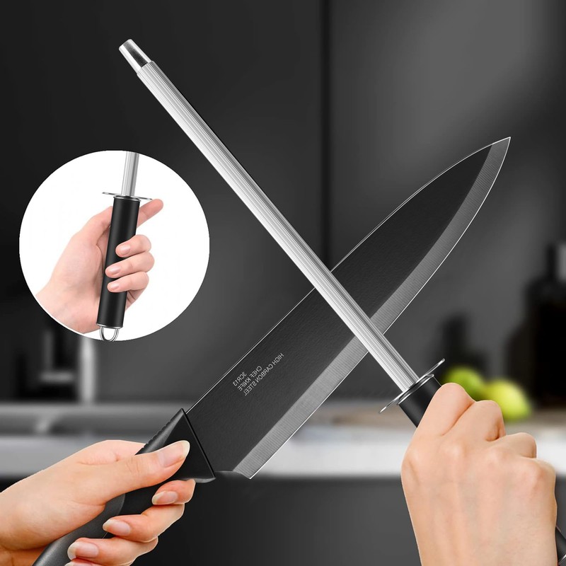 E-far Knife Set with Block, 15 Pieces Kitchen Knife Block
