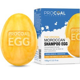 Vegan Moroccan Shampoo Bar 100g by Procoal - Argan Oil, Aloe Vera, Almond Oil, SLS Free Eco Solid Shampoo Bar, Cruelty-Free