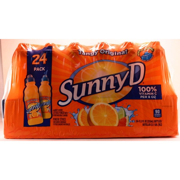 Sunny D Tangy Original Orange flavored Citrus punch with other natural flavors (24 pack 11.3 oz each bottle)