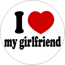 Kiwi Gifts I Love My Girlfriend - 3 Inch Circle Sticker 3" x 3" - Boyfriend Couple