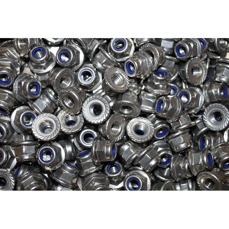 Gleitmo Flange Nuts M10 6 Pieces Self-Locking with Locking Toothing