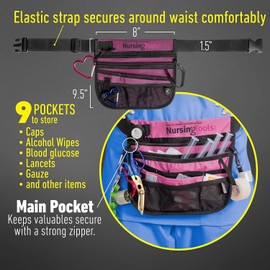 Nursingtools Kangapak Nurse Fanny Pack Multi Compartment Waist Organizer Tool Bag for Students, Practitioners & Medical Professionals (Purple Haze)