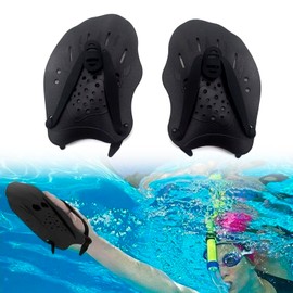 MUNSKT 1 Pair Swim Paddle, Adjustable Hand Paddles for Adults Kids Unisex, Power Strength Training Water Gloves Pool Exercise Equipment Aid Accessories