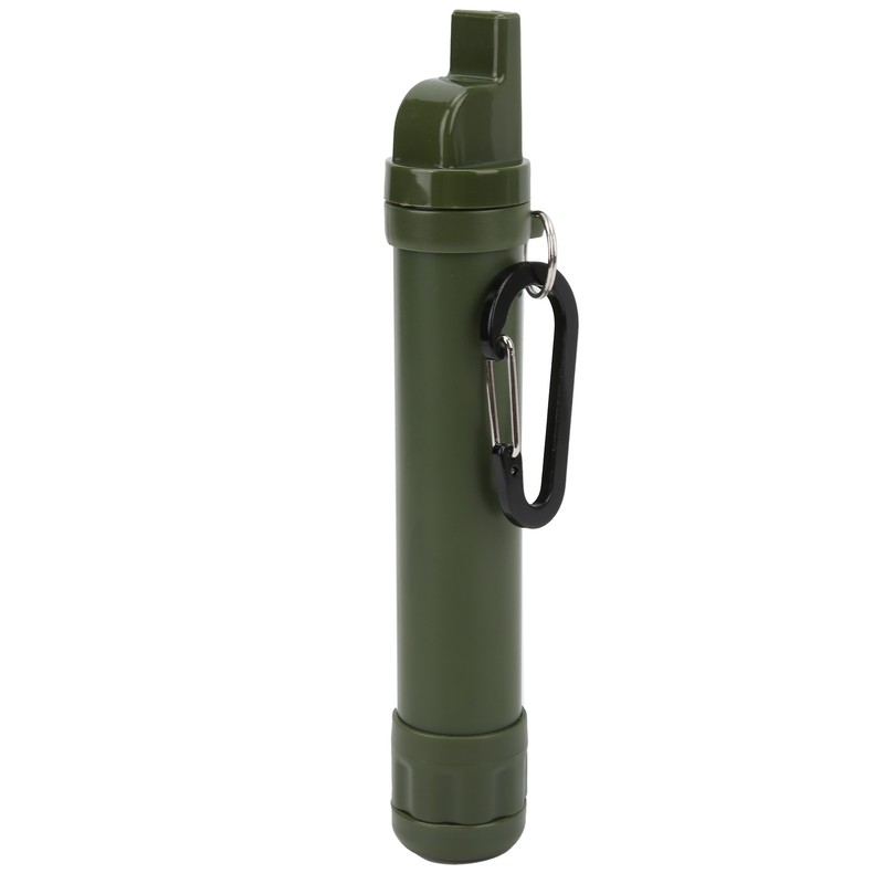 Outdoor Water Filter Straw Water Purifier with Compass Whistle Carabiner