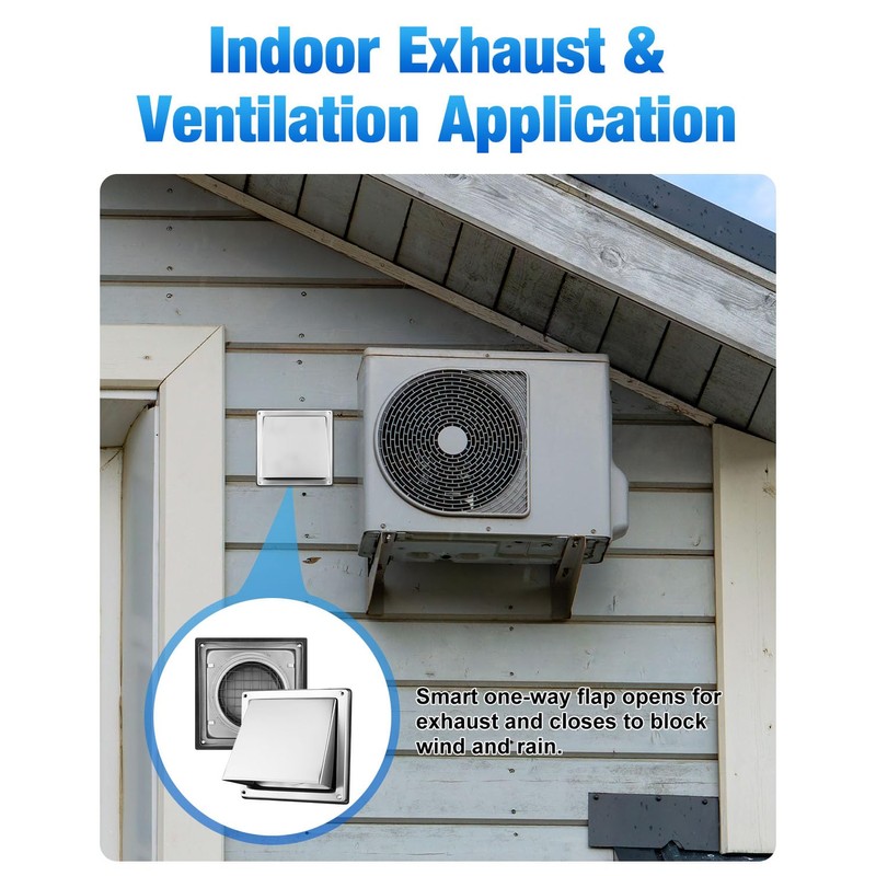 WENHUALI 4" Dryer Vent Cover Outside with Screen, Detachable Pipe