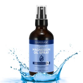 Magnesium Spray, Magnesium Oil, Magnesium Spray for Feet, Pure & Natural Magnesium Oil Spray Glass Bottle, Topical Magnesium Spray, Easy to Absorb and Use (120ML)