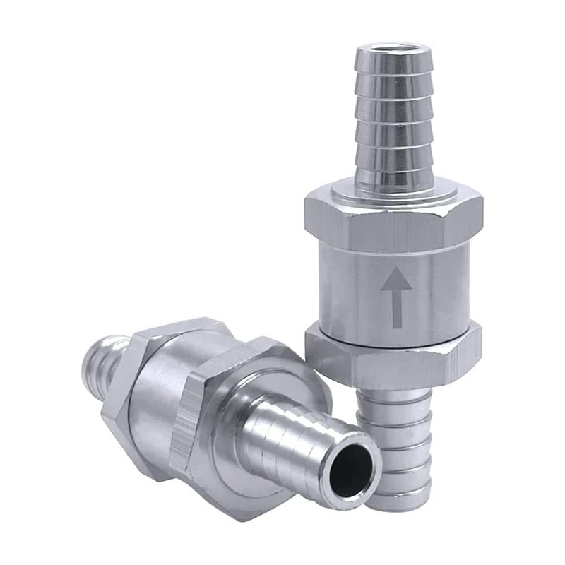 Gasea 2pcs 10mm 3/8'' One Way Aluminium Alloy Fuel Non