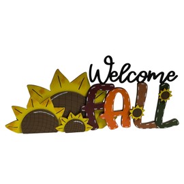 Welcome Fall - Autumn - Sunflowers - Decorative - Shelf Sitter - Gift Present for Her Him