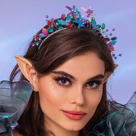 Campsis Mermaid Starfish Headband Pearl Mermaid Tail Headpiece Crystals Girls Hair Accessories Bithday Beach Party for Women and Girls