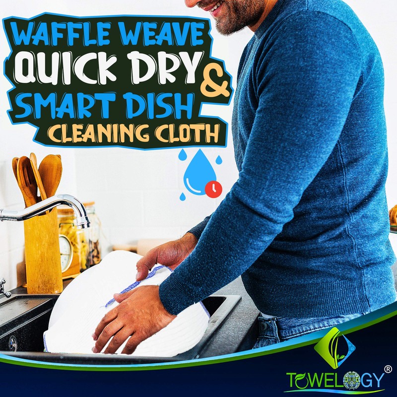 Towelogy® Heavy Duty Cotton Dish Cloths Extra Large SUPER ABSORBENT