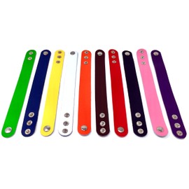 (10-Pack) TheAwristocrat BLANK Leather Bracelets DIY Craft Wristbands - Customize & Personalize (10 Pack Variety)