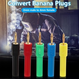 Jadeshay J.20011 Banana Plug 4 mm, Pack of 5 2 mm Male to 4 mm Female Banana Plug Adapter