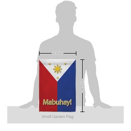 Breeze Decor Philippines Garden Flag Set with Stand Regional Nation International World Country Particular Area House Decoration Banner Small Yard Gift Double-Sided, Made in USA