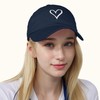 HeyCaps Women's Baseball Cap with Heart-Shaped Embroidery Pattern, Cotton Hat,