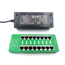 PoE Texas AT-8-56v120w | Gigabit 8 Port Active 802.3at Power Over Ethernet Injector | with 56 Volt 120 Watt Power Supply