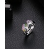 HSIXHAF 1 x Rainbow Unicorn Ring with Rhinestone Adjustable Opening