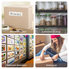 4 Rolls Beige White Masking Tape, Multi-Size General Purpose Painters Tape for Home, Office, School Stationery, DIY Arts, Crafts, Labeling - (0.5 Inch, 0.7 Inch, 1 Inch and 2 Inch X 22 Yard)