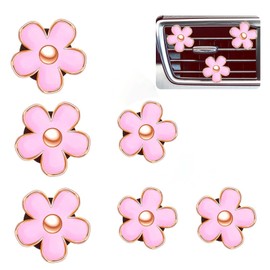 6 Pcs Daisy Flower Air Vent Clip Air Conditioning Outlet Clip Car Air Freshener Clip Car Interior Decor Charm Colorful Car Interior Accessories for Girls Women(Pink)