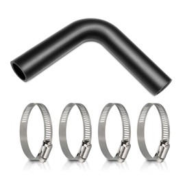 TKKEUEP Gasoline Fuel Filler Neck Hose with 4 Hose Clamps,1 1/2 inches Inside Diameter Fuel Hose, Reinforced Gas tank filler hose (90 degree, 1 1/2" ID)