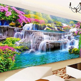 DIY 5D Diamond Painting Kits for Adults Waterfall Scenery Embroidery Full Round Drill Large Size(39.4x15.7 inch) Diamond Crystal Gem Arts Painting Craft for Home Wall Decor