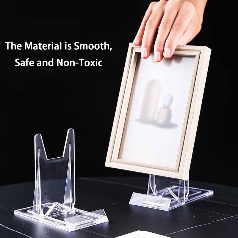 FIBOUND 12-Pack Adjustable Acrylic Display Easels - Multi-Purpose Clear Plastic