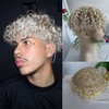 Hombres Reemplazo real del cabello humano tupé de los hombres