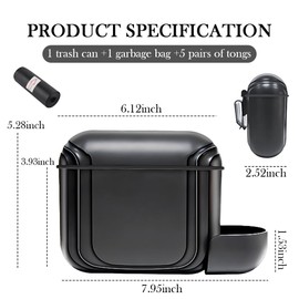 YGDMD Upgraded Car Trash Can with Lid & 5 Types Mounting Clips,Push-on Car Trash Bin with Trashes Bag for Garbage Storage,Versatile Cars Garbage Can for Side Door/Chair Back