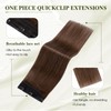 Elailite Real Hair Clip-In Extensions 1 Weft #4 Medium Brown