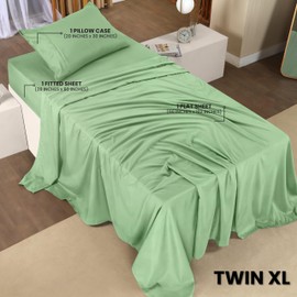 Utopia Bedding Twin XL Sheet Set – 3 Piece Bed Sheets for Twin XL Size Bed, Soft and Breathable Microfiber, Includes 1 Fitted Sheet, 1 Flat Sheet and 1 Pillowcase (Sage)
