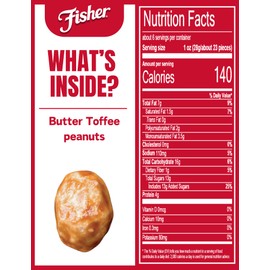 Fisher Snack Butter Toffee Peanuts, 5.5 Ounces, No Artificial Colors or Flavors