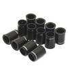 AmxKepoda 12pcs Premium Golf Iron Ferrules Black with Single Silver