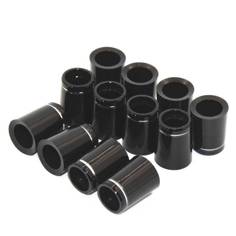 AmxKepoda 12pcs Premium Golf Iron Ferrules Black with Single Silver