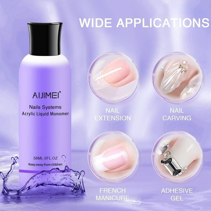 AIJIMEI Acrylic Liquid Monomer 58ml For Acrylic Nails Powders &