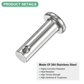 M METERXITY 10-Pack Single Hole Clevis Pins, M6 x 20mm 304 Stainless Steel Flat Head Clevis Pins for Mechanical Linkage/Fixed Parts/Ship Rigging, Link Hinge Pin Reusable