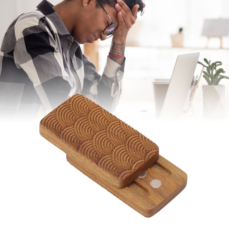 Fidget Slider Green Sandalwood Water Ripples Designed Magnetic Push Slider