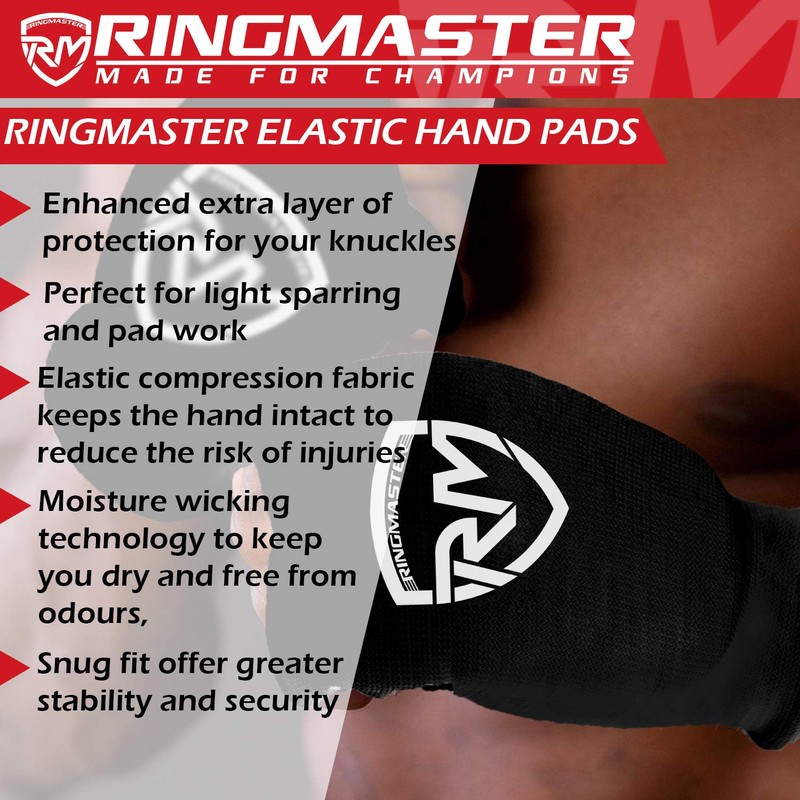 RingMaster Sports Kids Elastic Hand Pads Slip on Mitts Martial